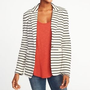 Old Navy Black and White Striped Blazer Size M